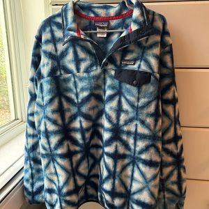 Vintage Patagonia Synchilla, Snap T, Diamond Dancer Blue/White Women’s XL